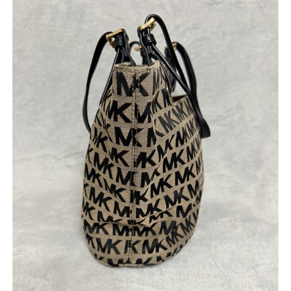 Michael Kors MK Tote Bag Purse Canvas Jacquard Print Logo Messenger Shoulder Bag - Picture 4 of 8